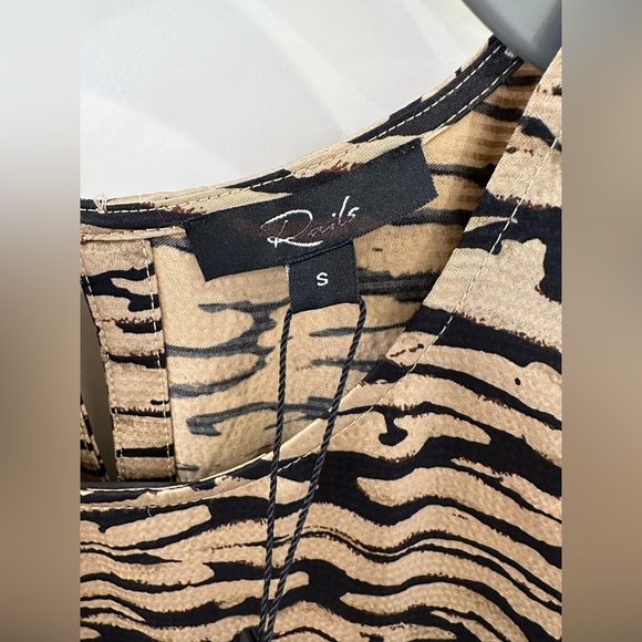NEW Rails Ora Abstract Tiger Print Mini Dress Lightweight Ruffle Women’s Size S - Picture 10 of 16